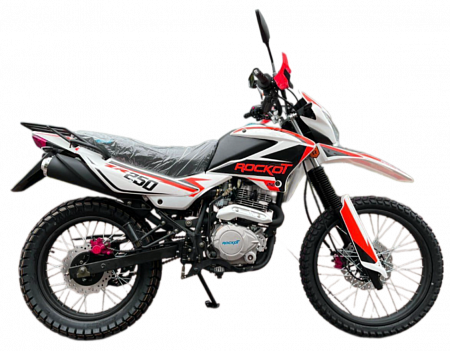 Мотоцикл эндуро Rockot (Рокот) ZR250 (белый/красный, 21/18, ЭПТС) Мотоцикл эндуро Rockot (Рокот) ZR250 (белый/красный, 21/18, ЭПТС)