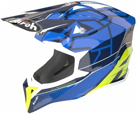 Кроссовый шлем AIROH Wraap Mood Blue Glossy